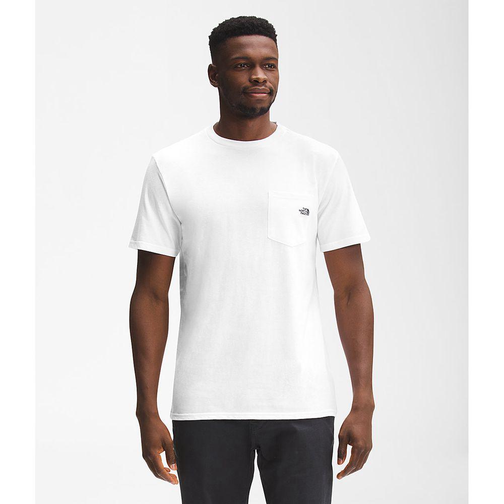 The North Face Κοντό Μανίκι Woodmont Pocket Ανδρικα T Shirt - Ασπρα (SENV41869)